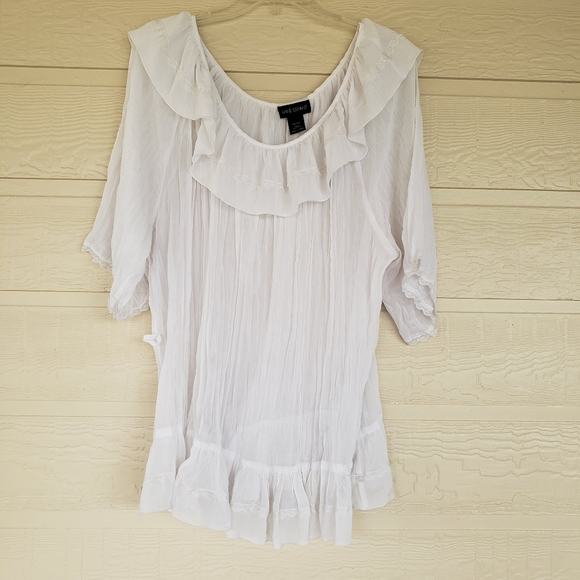 Lane Bryant Top  Gauze Boho Renaissance Blouse 18/20 Festival sheer top … - Picture 1 of 8
